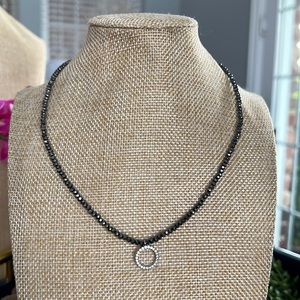 Park Lane Black beads and Round crystals necklace